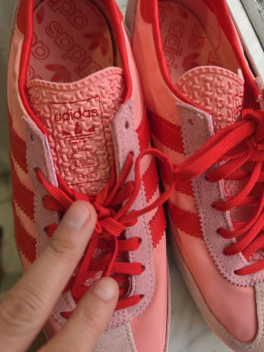 Adidas Women's Pink & Red Sneakers Size 8